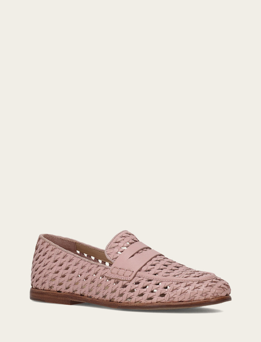 Frye Faith Woven Loafer Cameo Rose