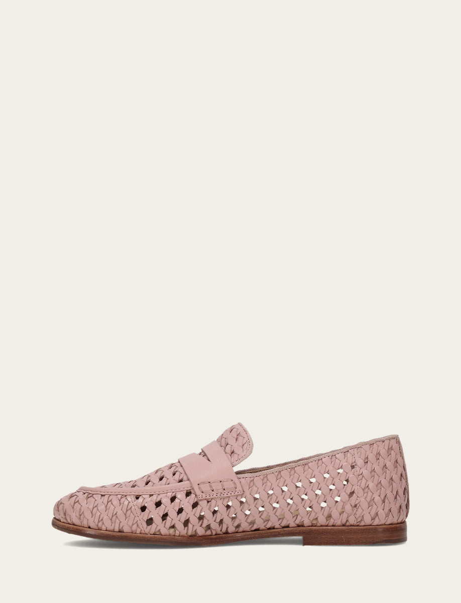 Frye Faith Woven Loafer Cameo Rose