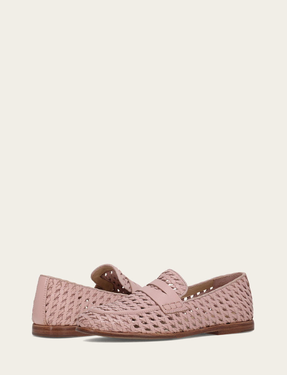 Frye Faith Woven Loafer Cameo Rose