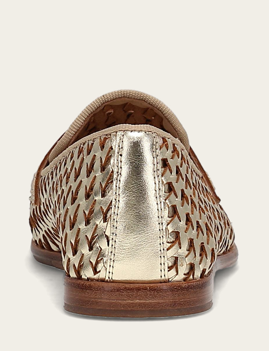 Frye Faith Woven Loafer Gold