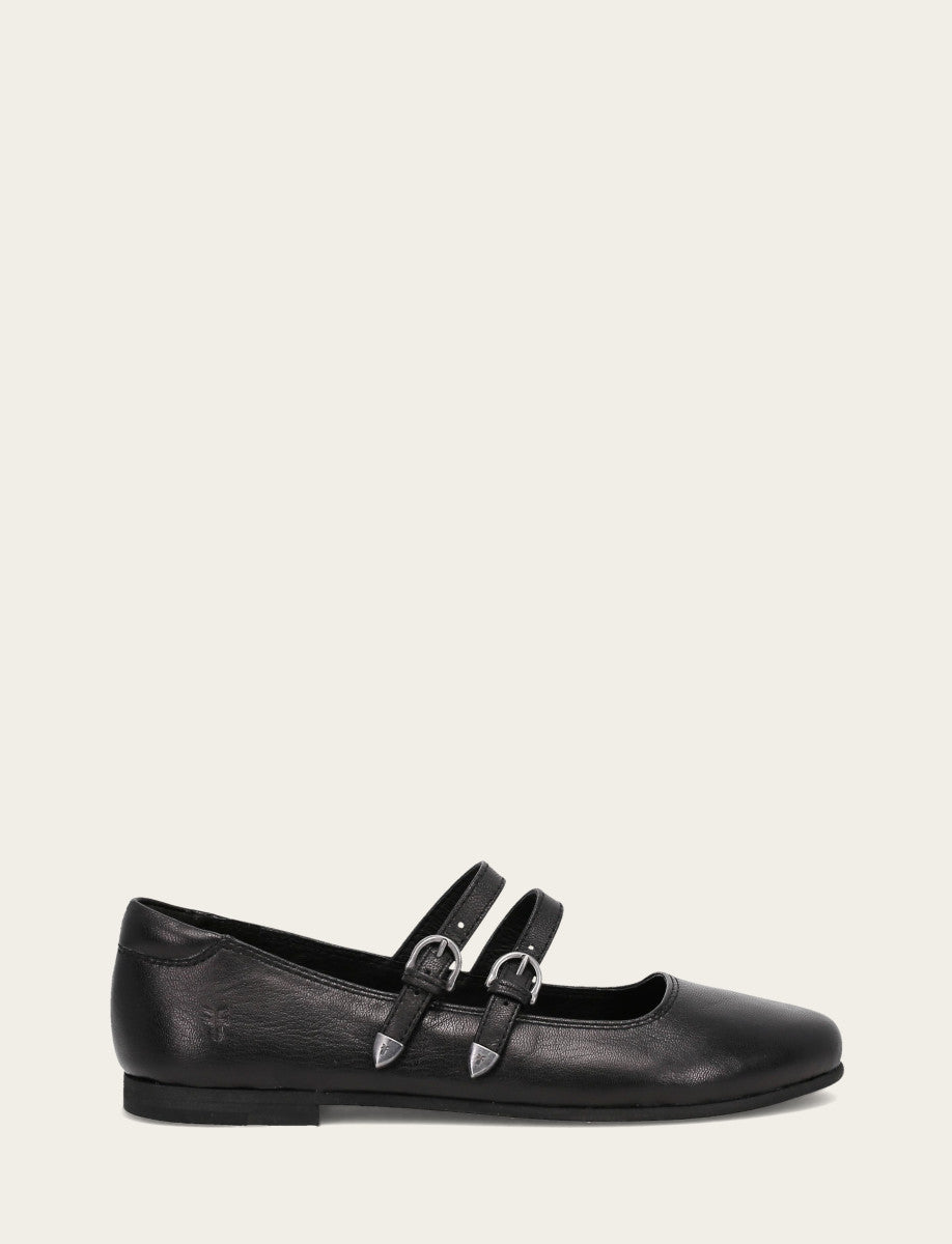 Frye Women's Black Carson Multi Mary Jane Flats Black