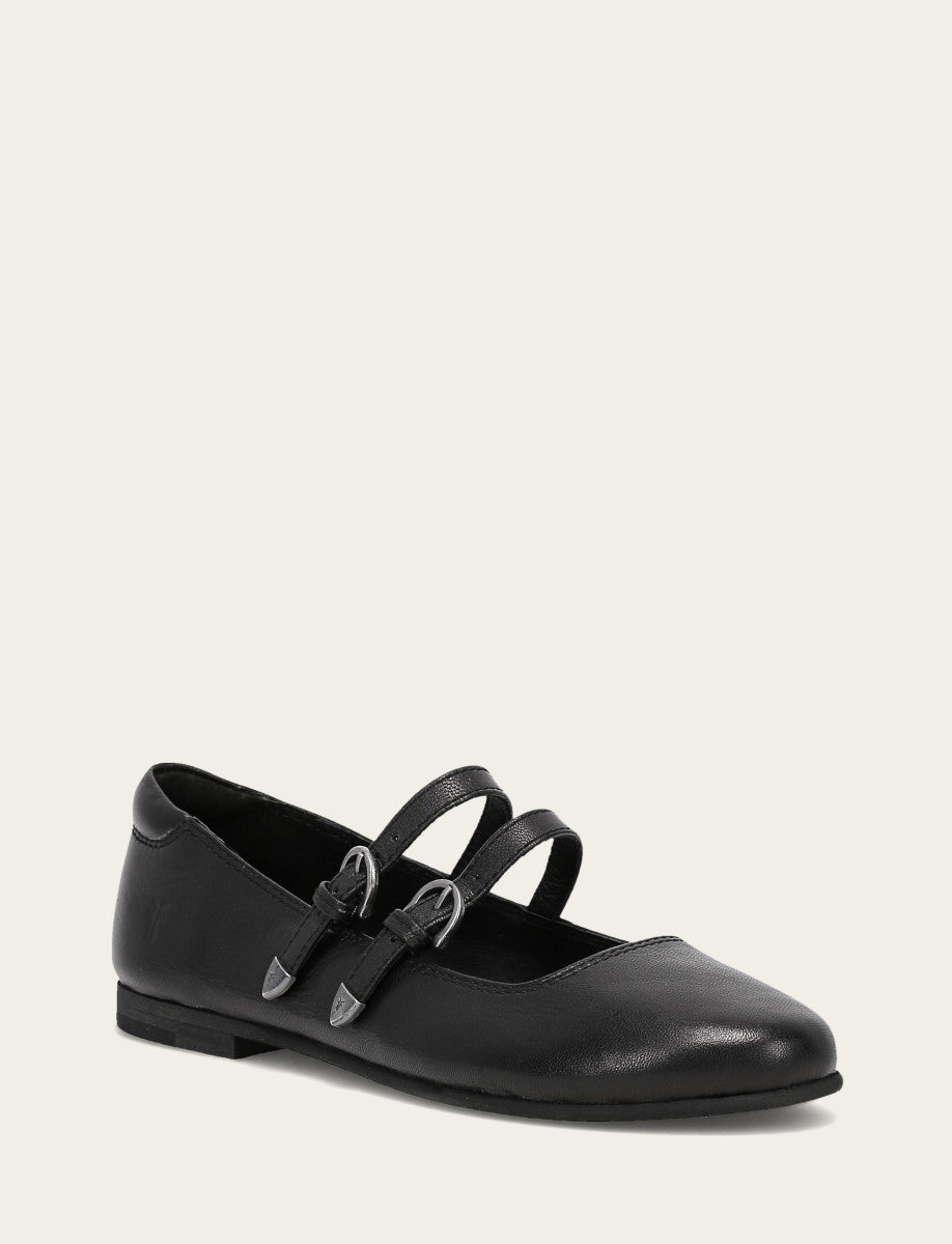 Frye Women's Black Carson Multi Mary Jane Flats Black