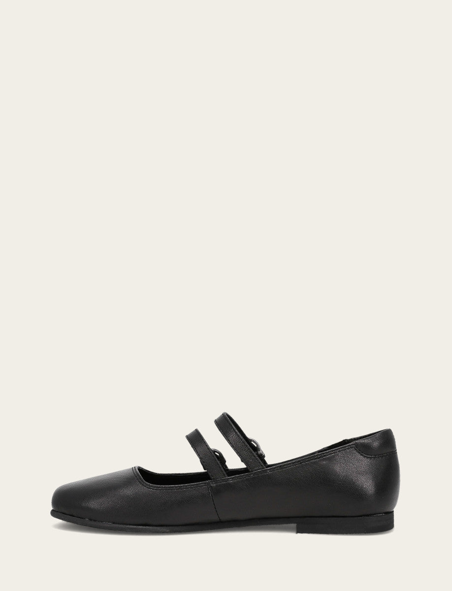 Frye Women's Black Carson Multi Mary Jane Flats Black
