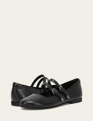 Frye Women's Black Carson Multi Mary Jane Flats Black