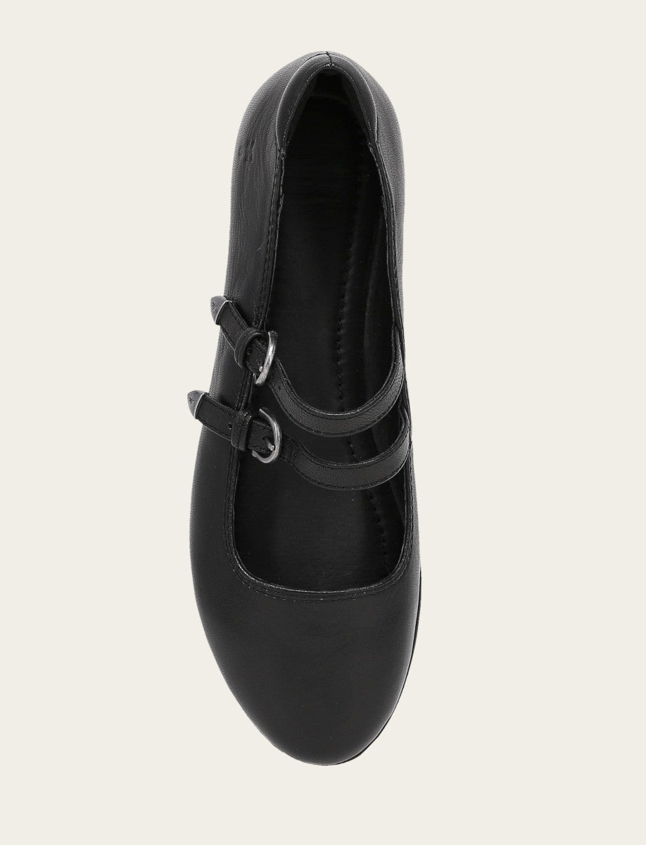 Frye Women's Black Carson Multi Mary Jane Flats Black