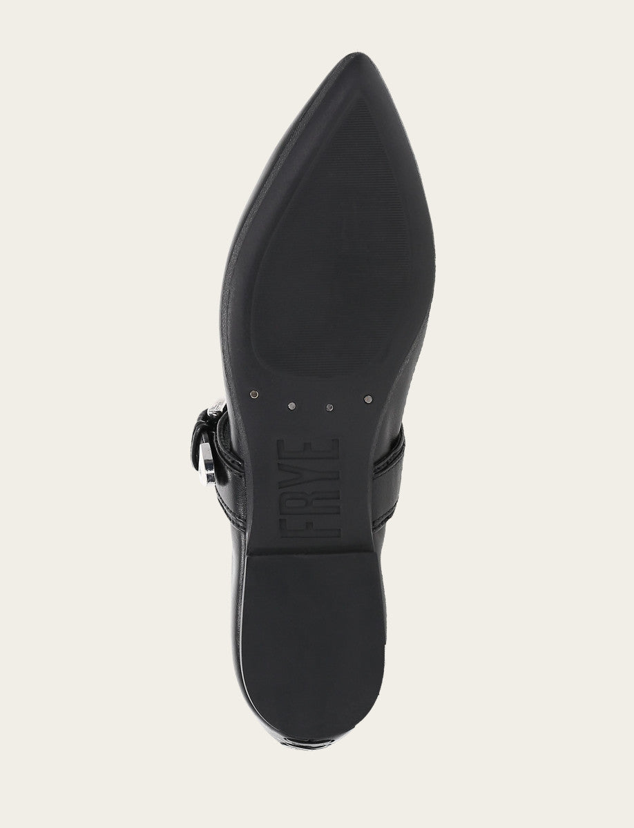 Frye Women's Black Heather Buckle Mary Jane Flats Black