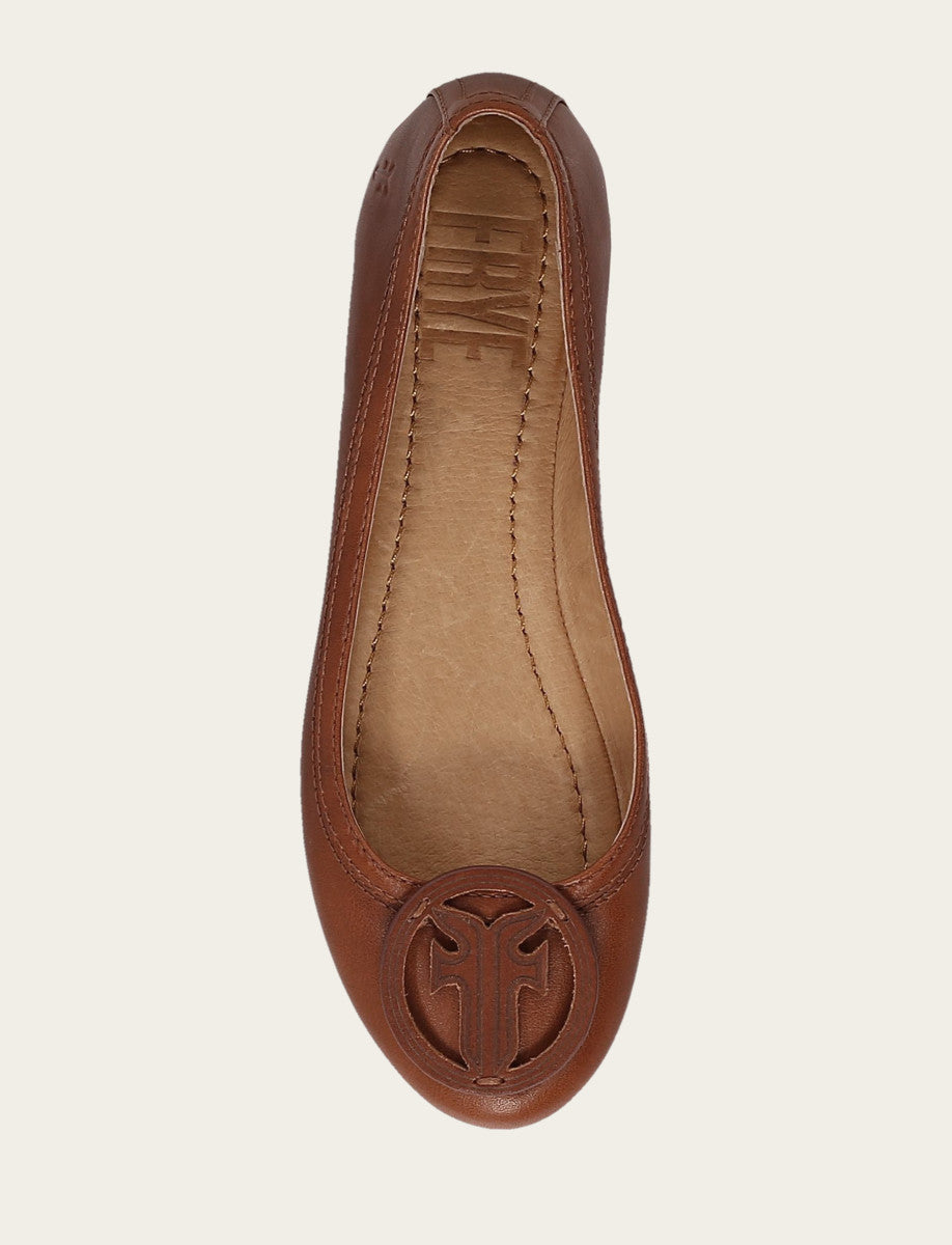 Frye Women's Cinnamon Carson Logo Ballet Shoe Cinnamon