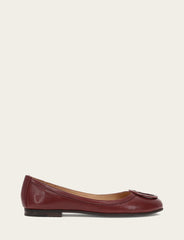 Frye Women's Cranberry Carson Logo Ballet Shoe Cranberry
