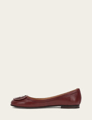 Frye Women's Cranberry Carson Logo Ballet Shoe Cranberry