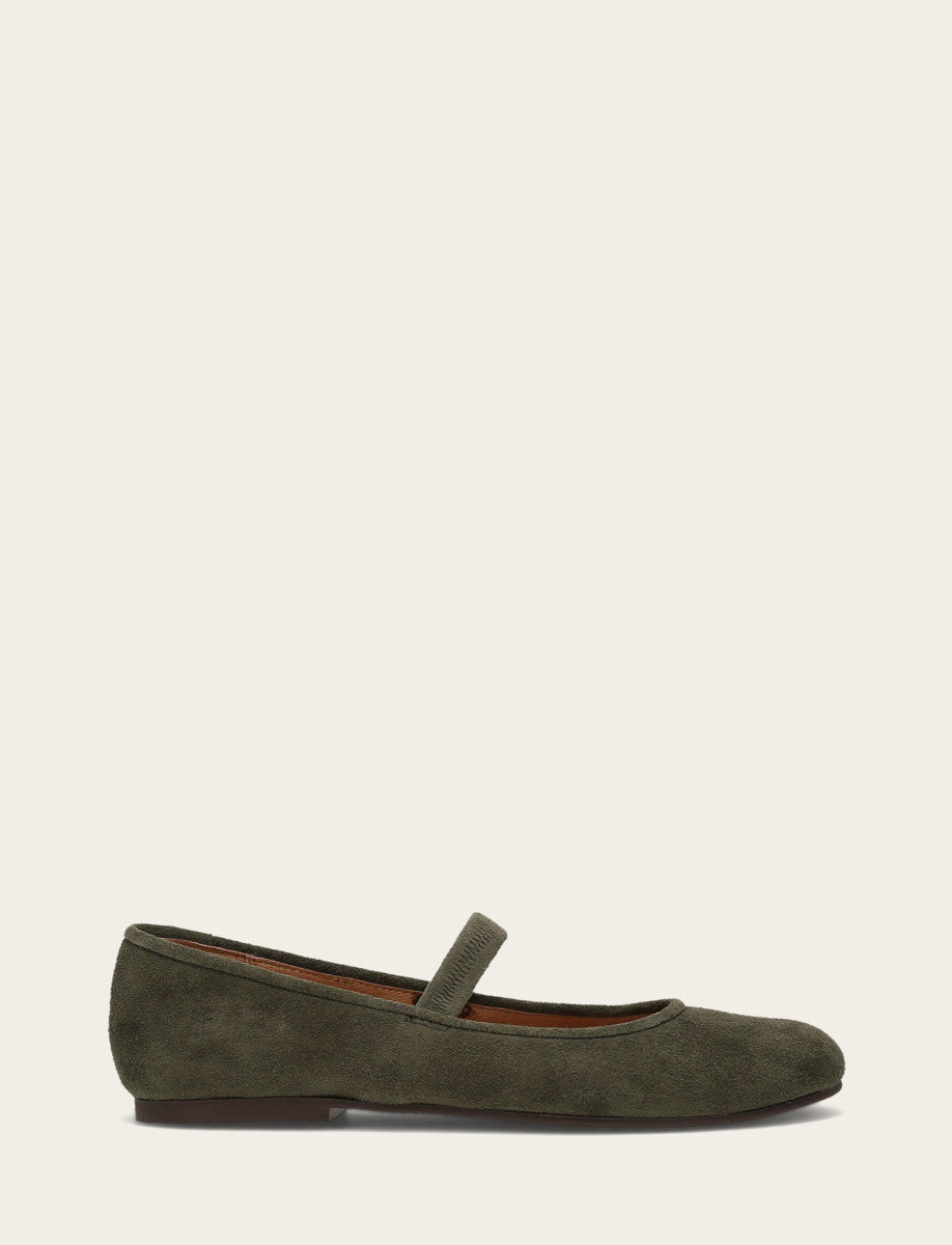 Frye Women's Dark Olive Emma Elastic Mary Jane Shoe Dark Olive