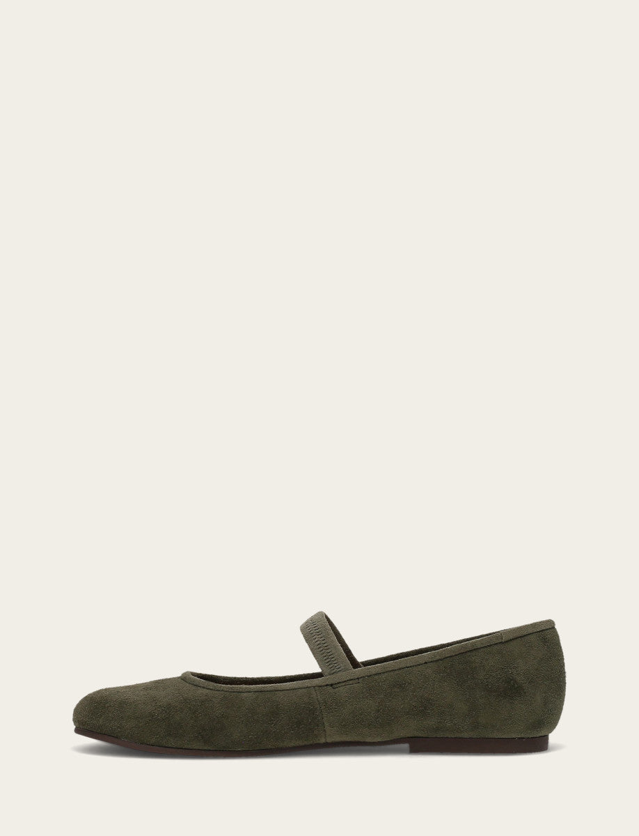 Frye Women's Dark Olive Emma Elastic Mary Jane Shoe Dark Olive