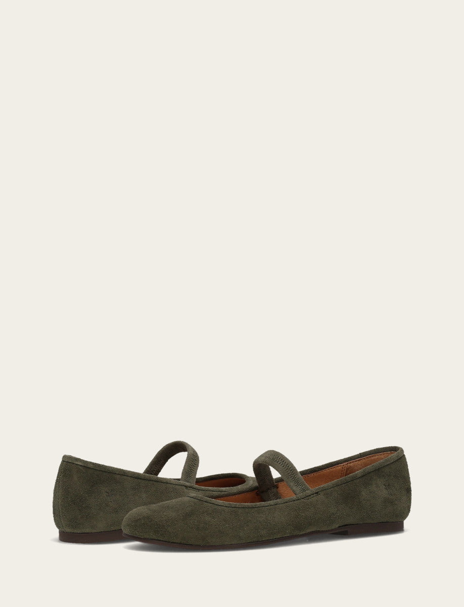 Frye Women's Dark Olive Emma Elastic Mary Jane Shoe Dark Olive