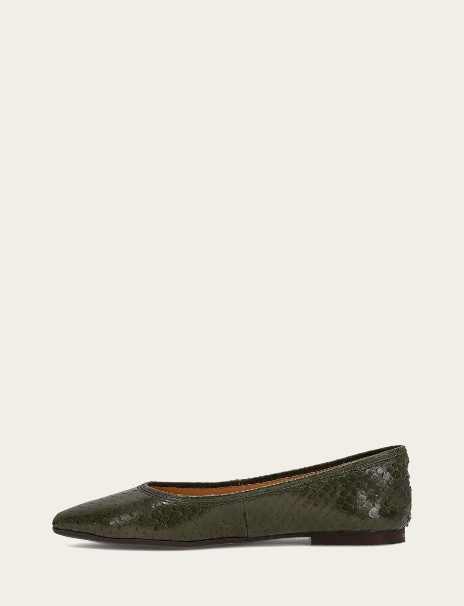 Frye Women's Dark Olive Heather Ballet Shoe Dark Olive