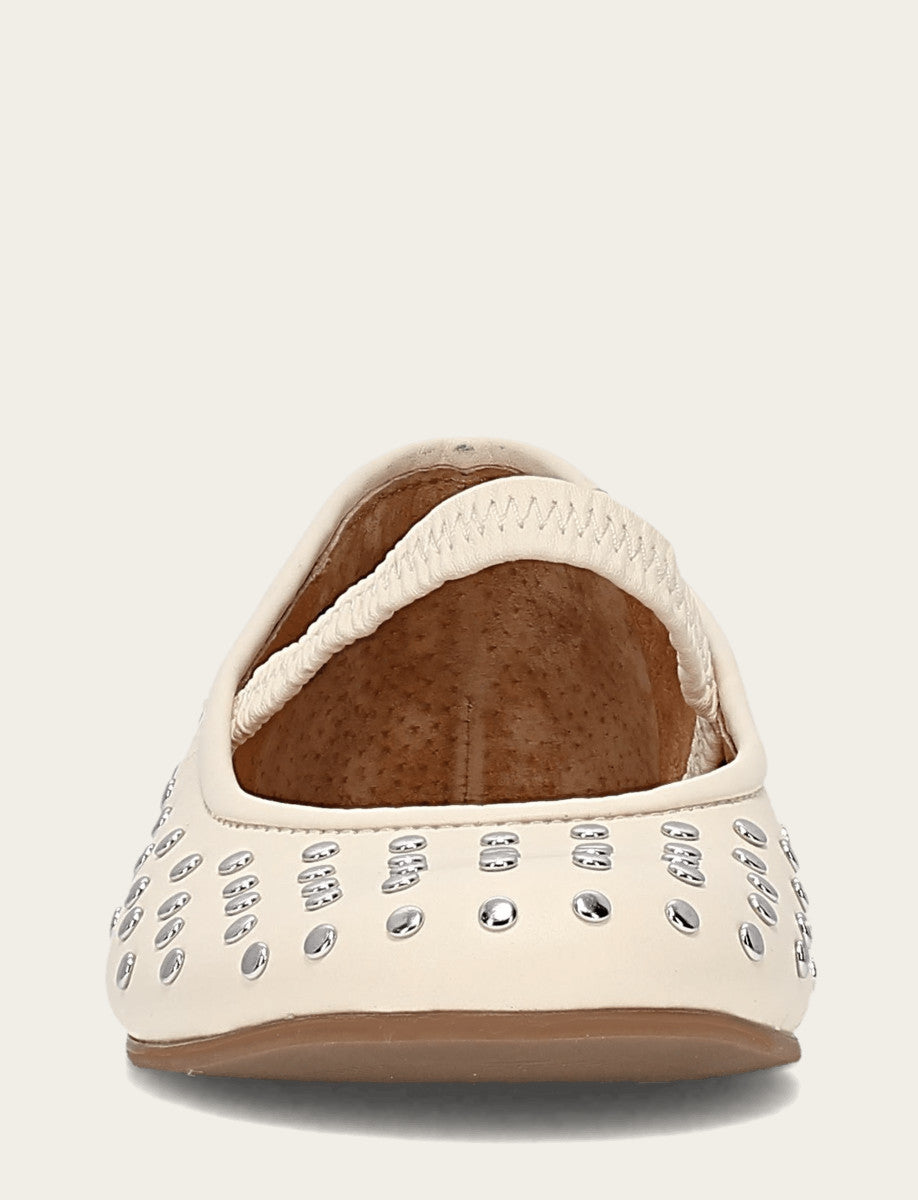 Frye Women's Ecru Emma Studded Mary Jane Shoe Ecru