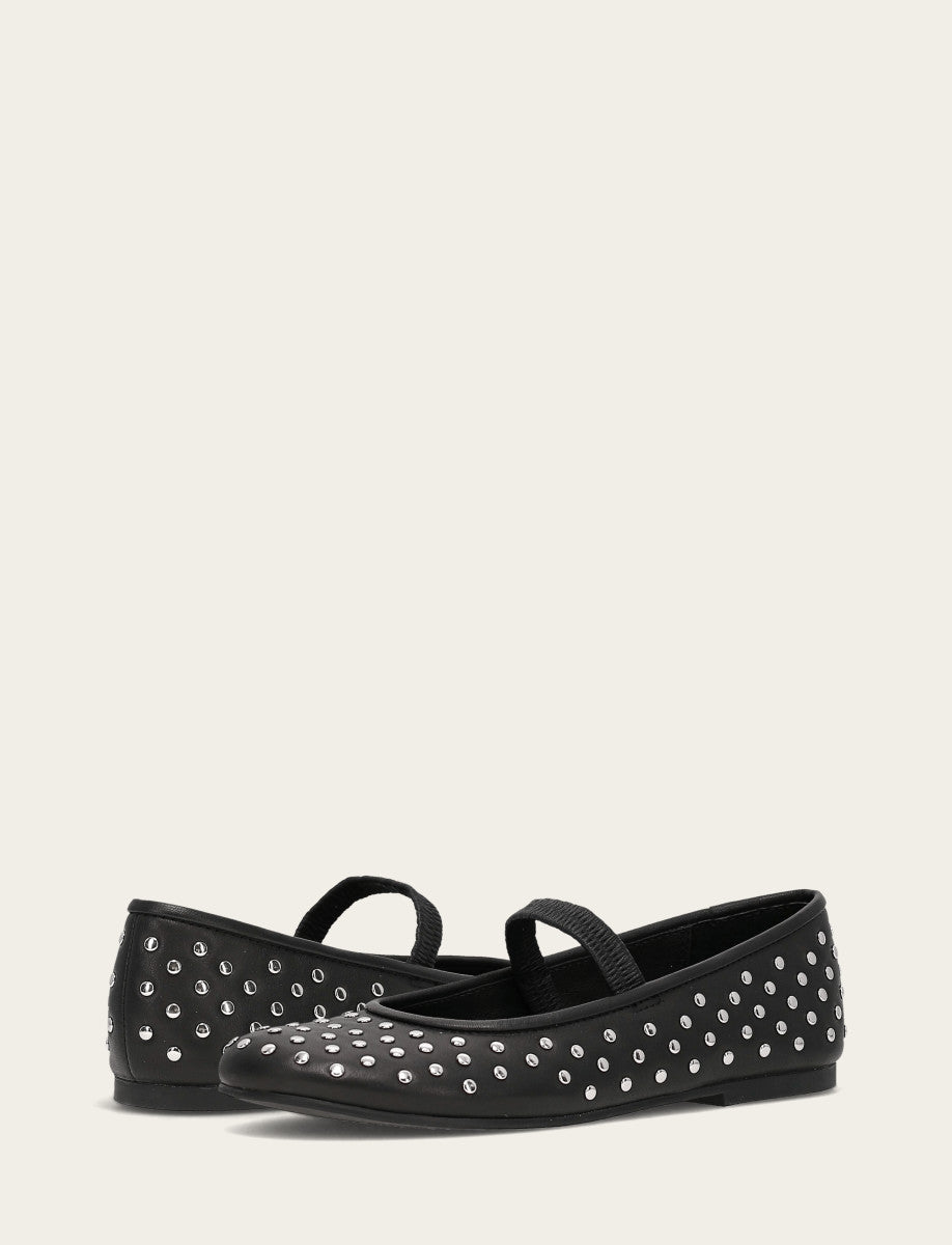 Frye Women's Black Emma Studded Mary Jane Shoe Black