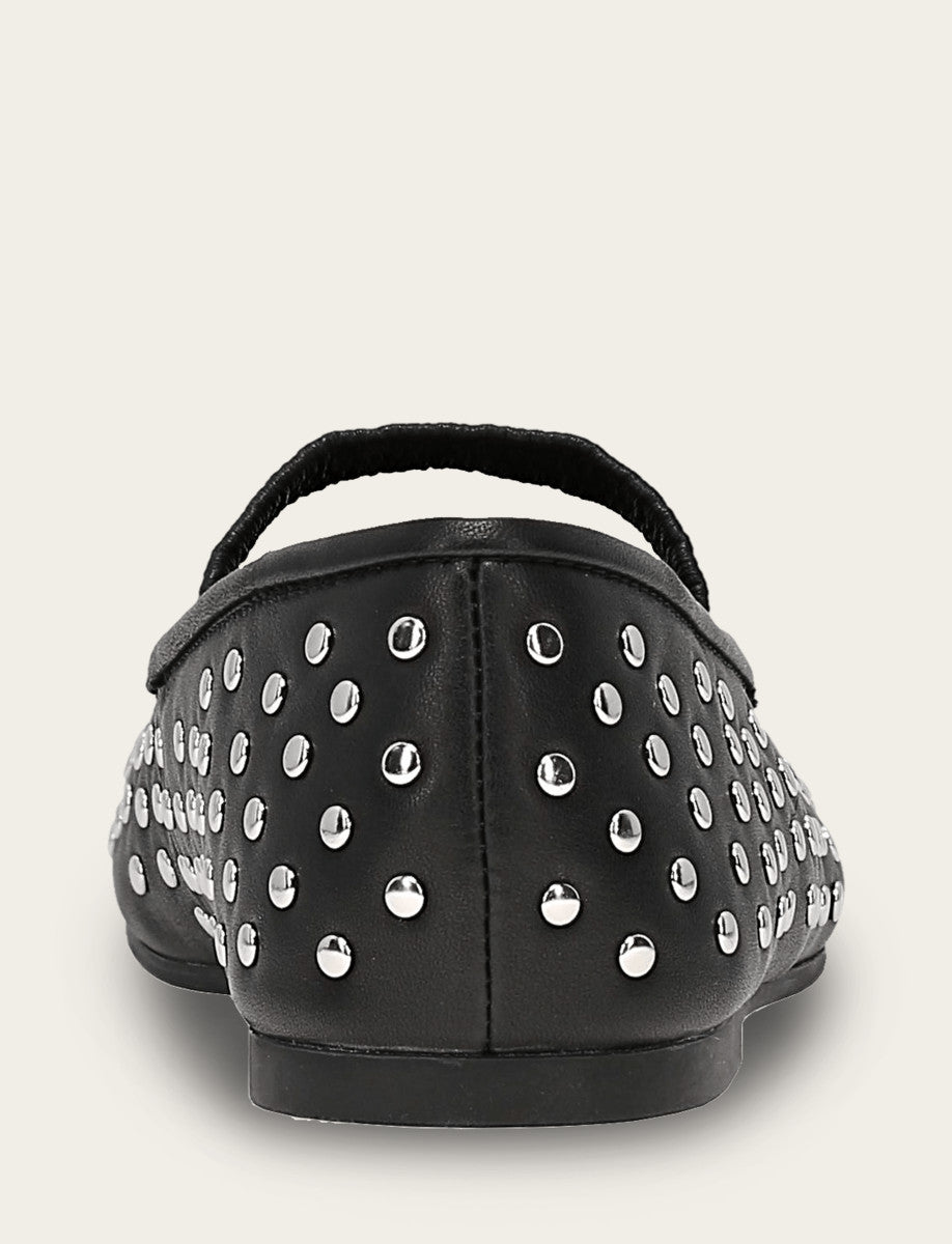 Frye Women's Black Emma Studded Mary Jane Shoe Black