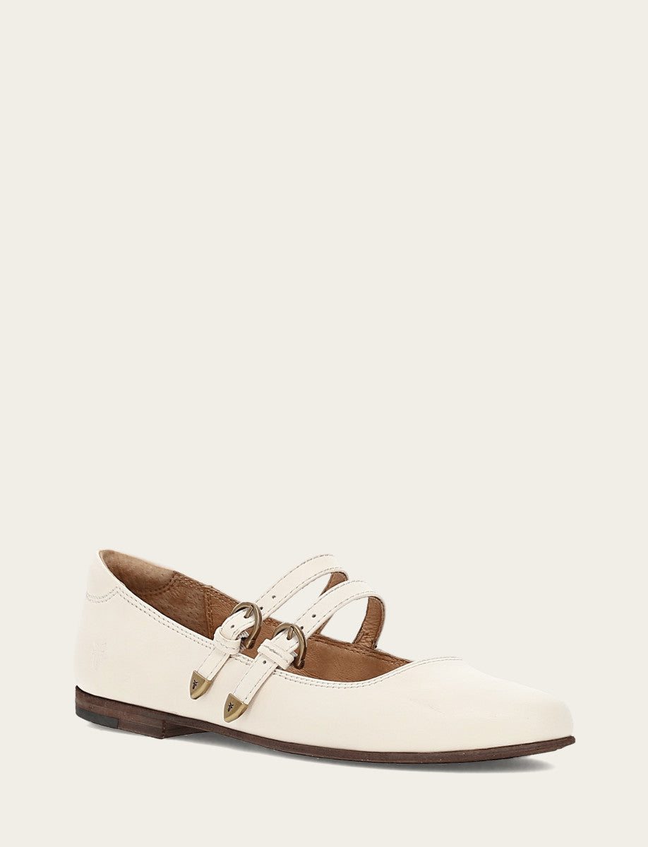 Frye Women's Ecru Carson Multi Mary Jane Shoe Ecru