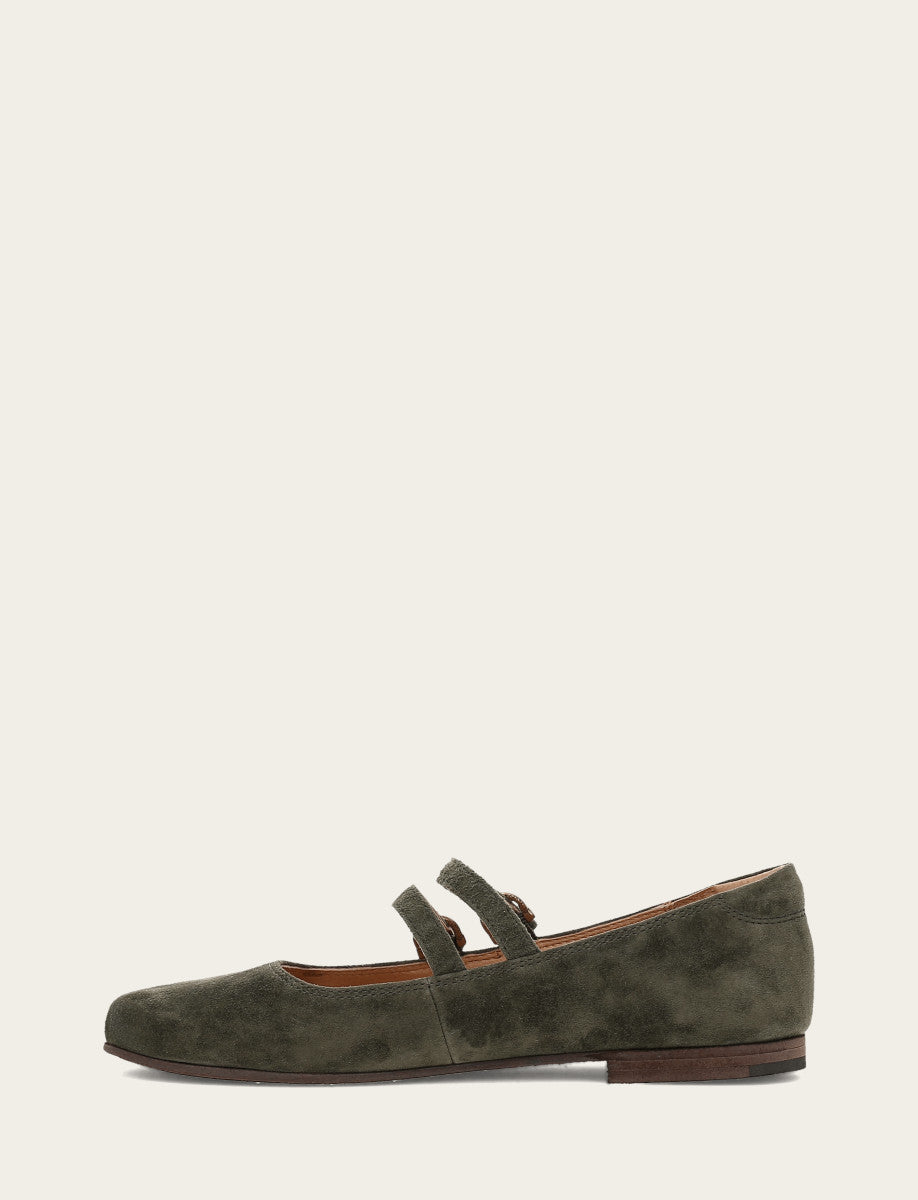 Frye Women's Dark Olive Carson Multi Mary Jane Shoe Dark Olive