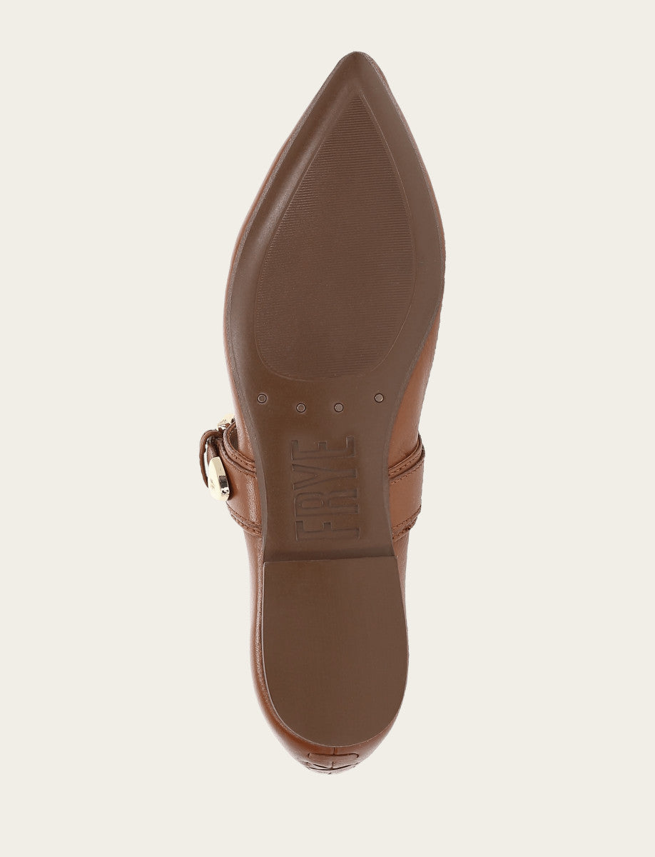 Frye Women's Dark Latte Heather Buckle Mary Jane Flats Dark Latte