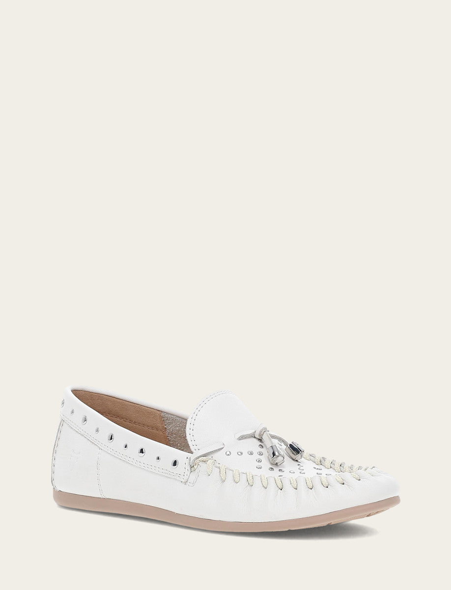 Frye Women's White Naya Stud Moc Loafers White