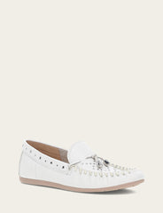 Frye Women's White Naya Stud Moc Loafers White