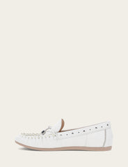 Frye Women's White Naya Stud Moc Loafers White