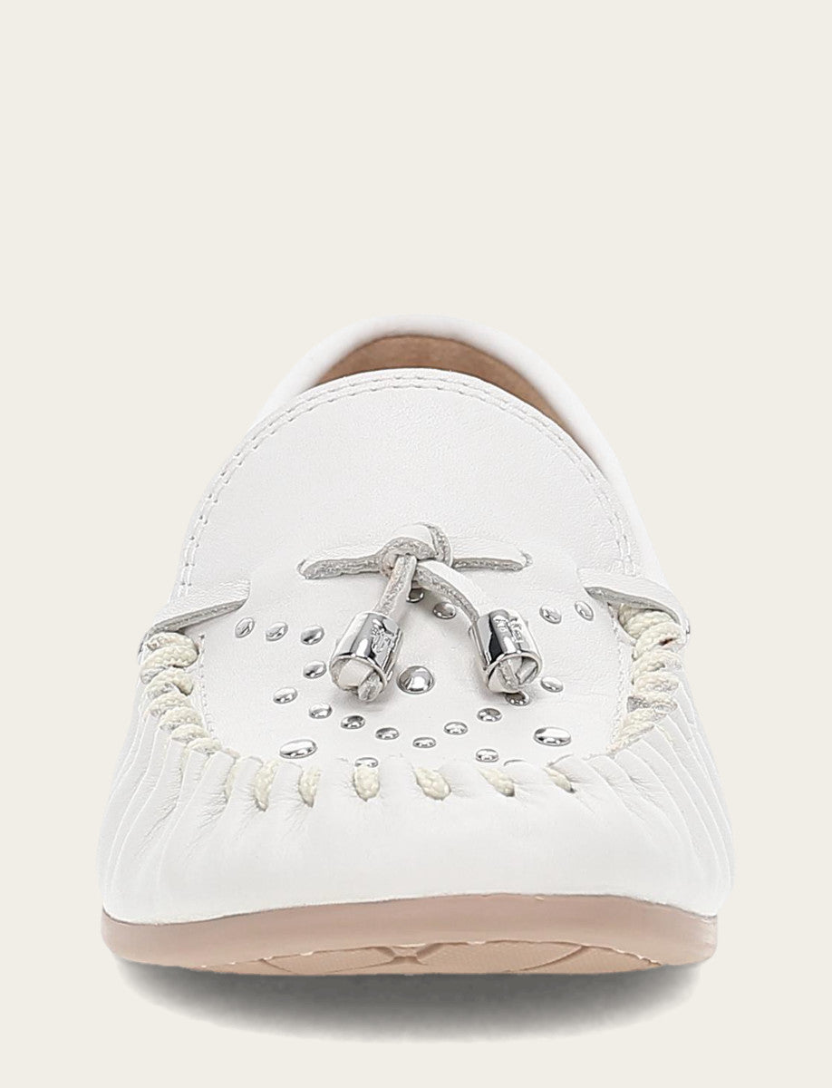 Frye Women's White Naya Stud Moc Loafers White