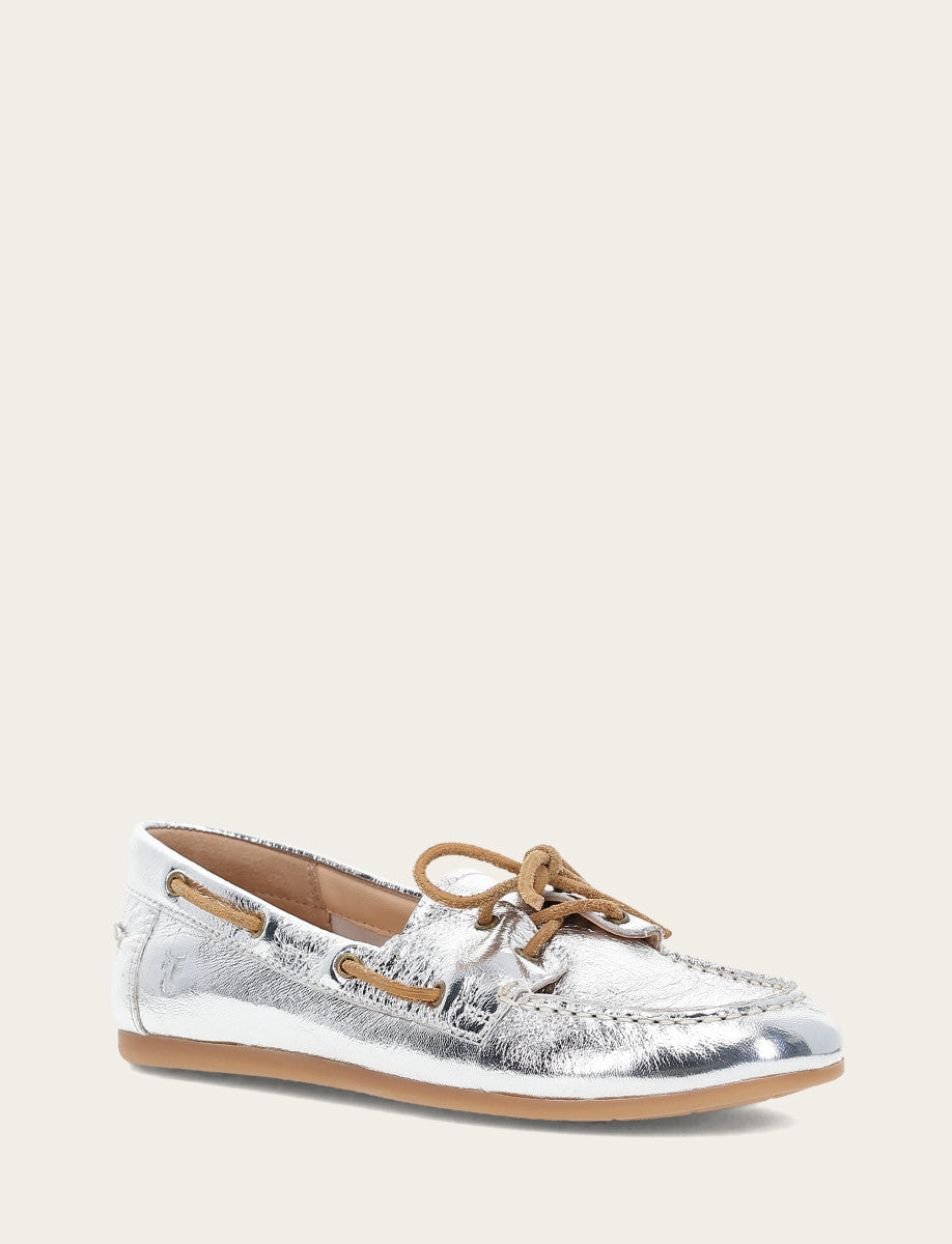 Frye Women's Silver Naya Boat Shoes Silver