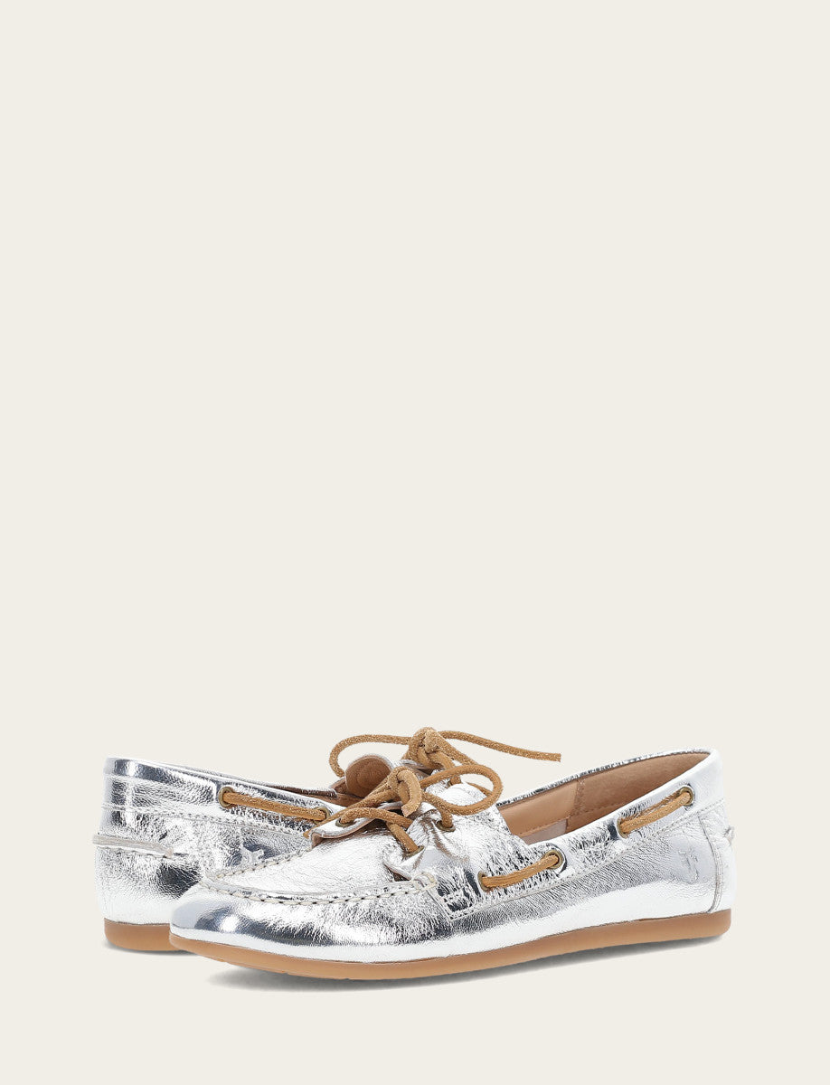Frye Women's Silver Naya Boat Shoes Silver