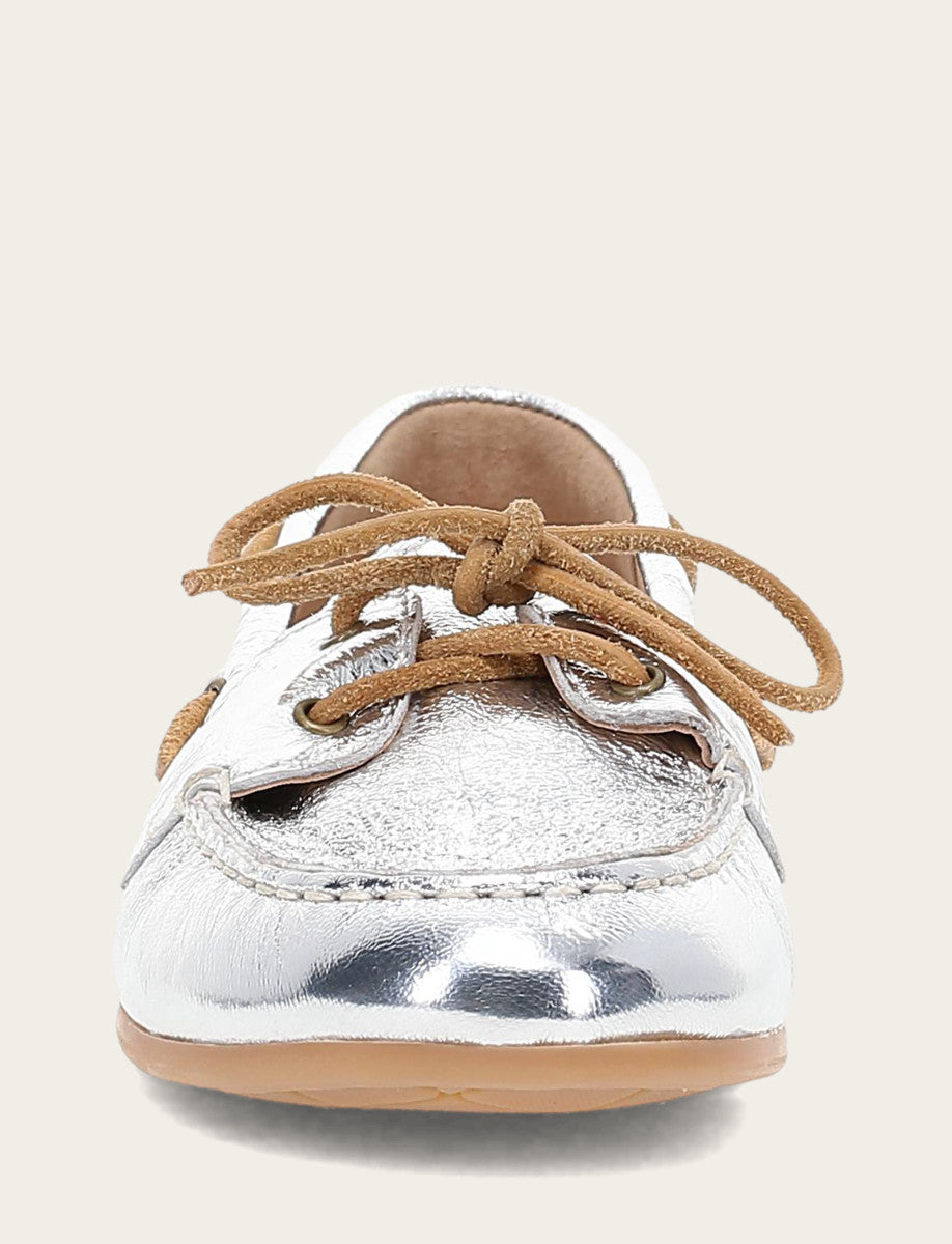 Frye Women's Silver Naya Boat Shoes Silver