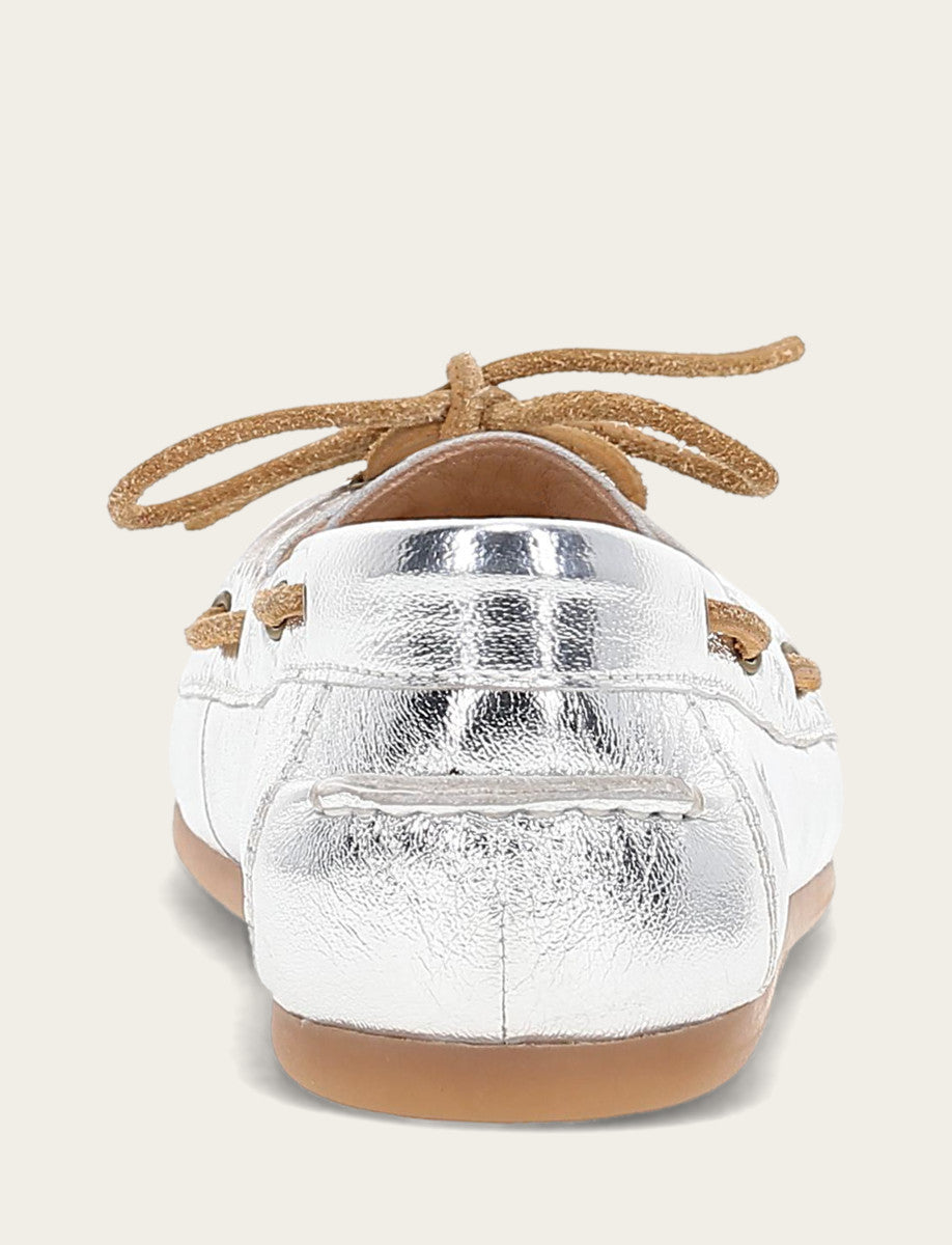 Frye Women's Silver Naya Boat Shoes Silver