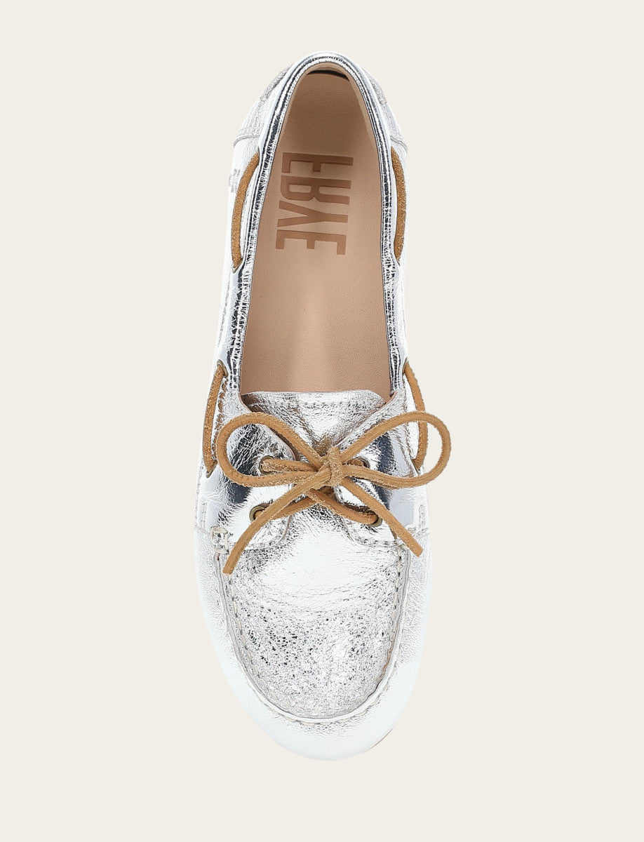Frye Women's Silver Naya Boat Shoes Silver