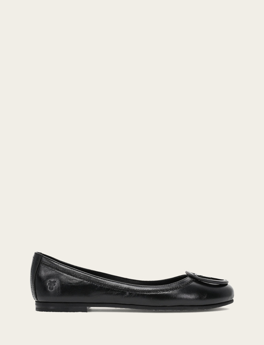 Frye Women's Black Carson Logo Ballet Flats Black
