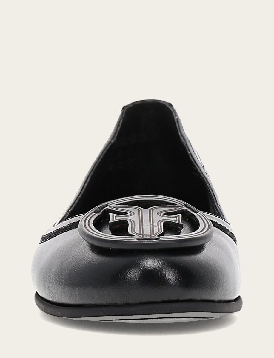 Frye Women's Black Carson Logo Ballet Flats Black