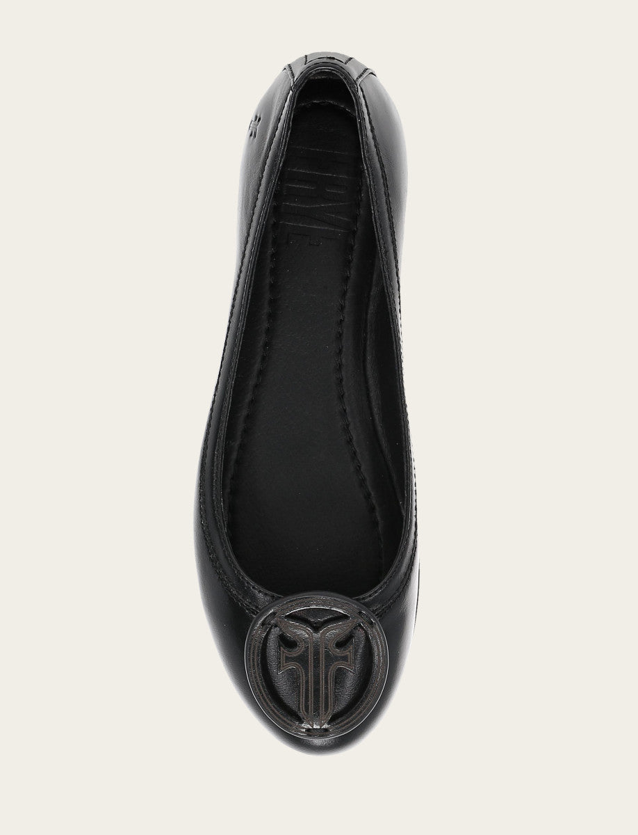 Frye Women's Black Carson Logo Ballet Flats Black