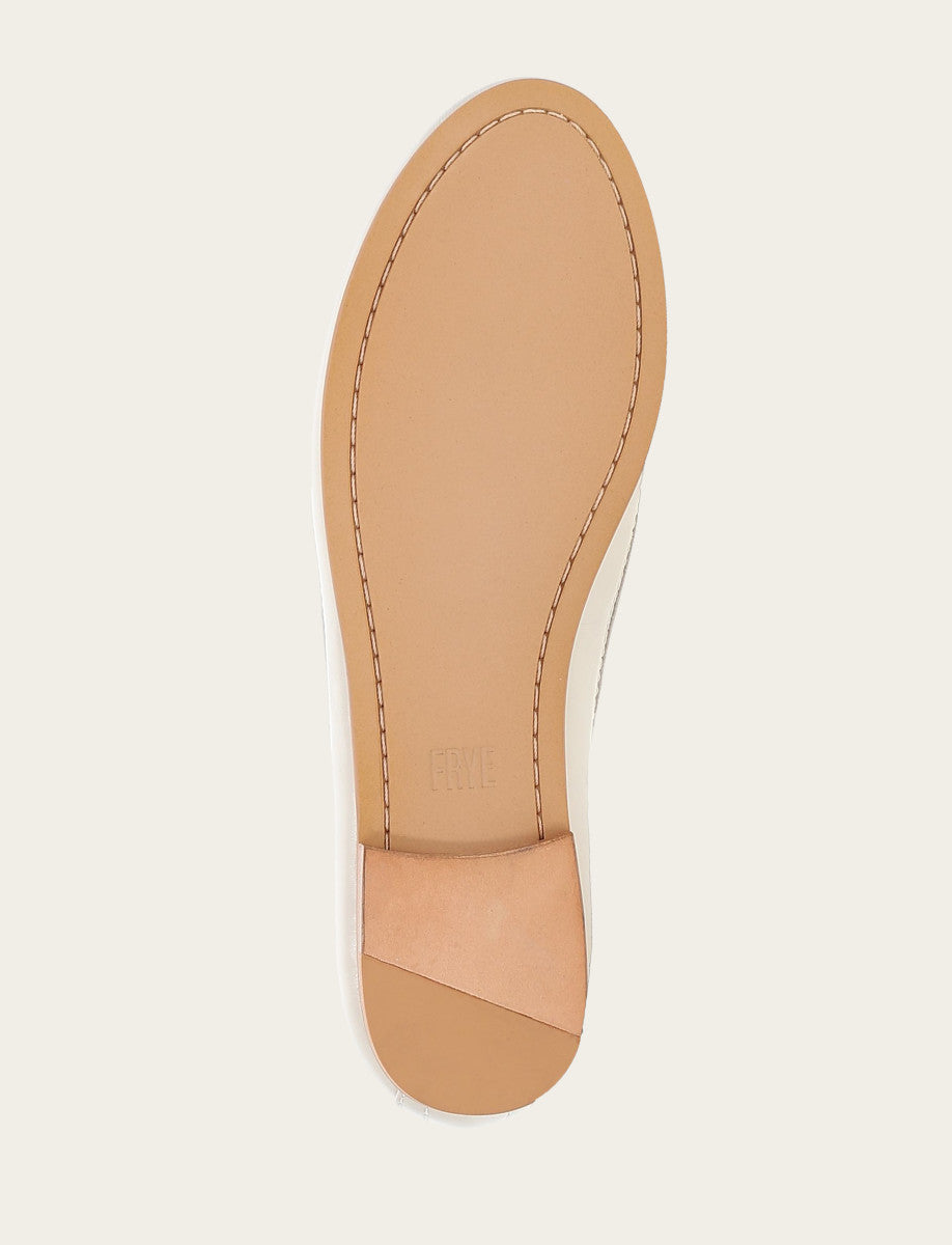 Frye Women's Ivory Carson Logo Ballet Flats Ivory
