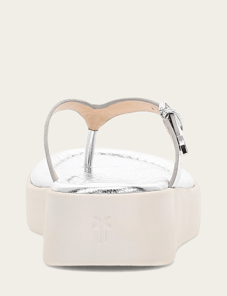 Frye Women's Silver Maya Buckle Thong Sandals Silver