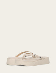 Frye Women's Ivory Maya Buckle Thong Sandals Ivory