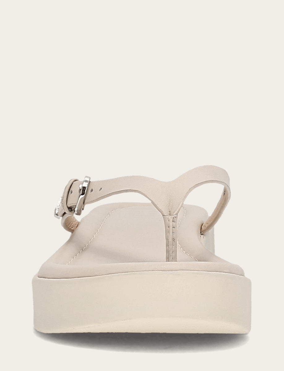 Frye Women's Ivory Maya Buckle Thong Sandals Ivory