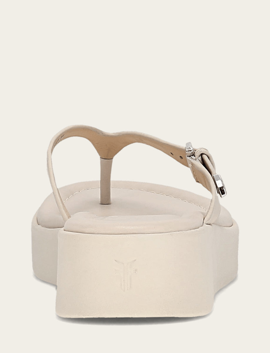 Frye Women's Ivory Maya Buckle Thong Sandals Ivory