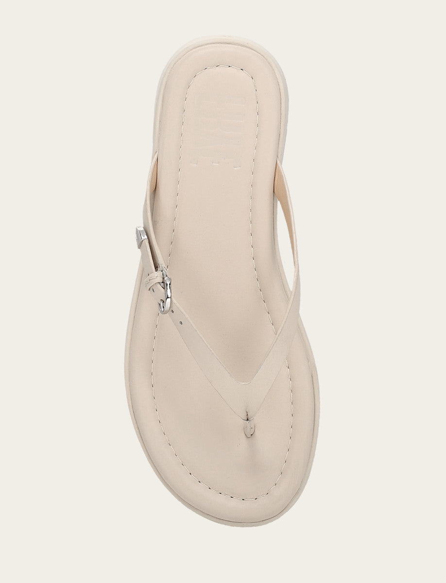 Frye Women's Ivory Maya Buckle Thong Sandals Ivory