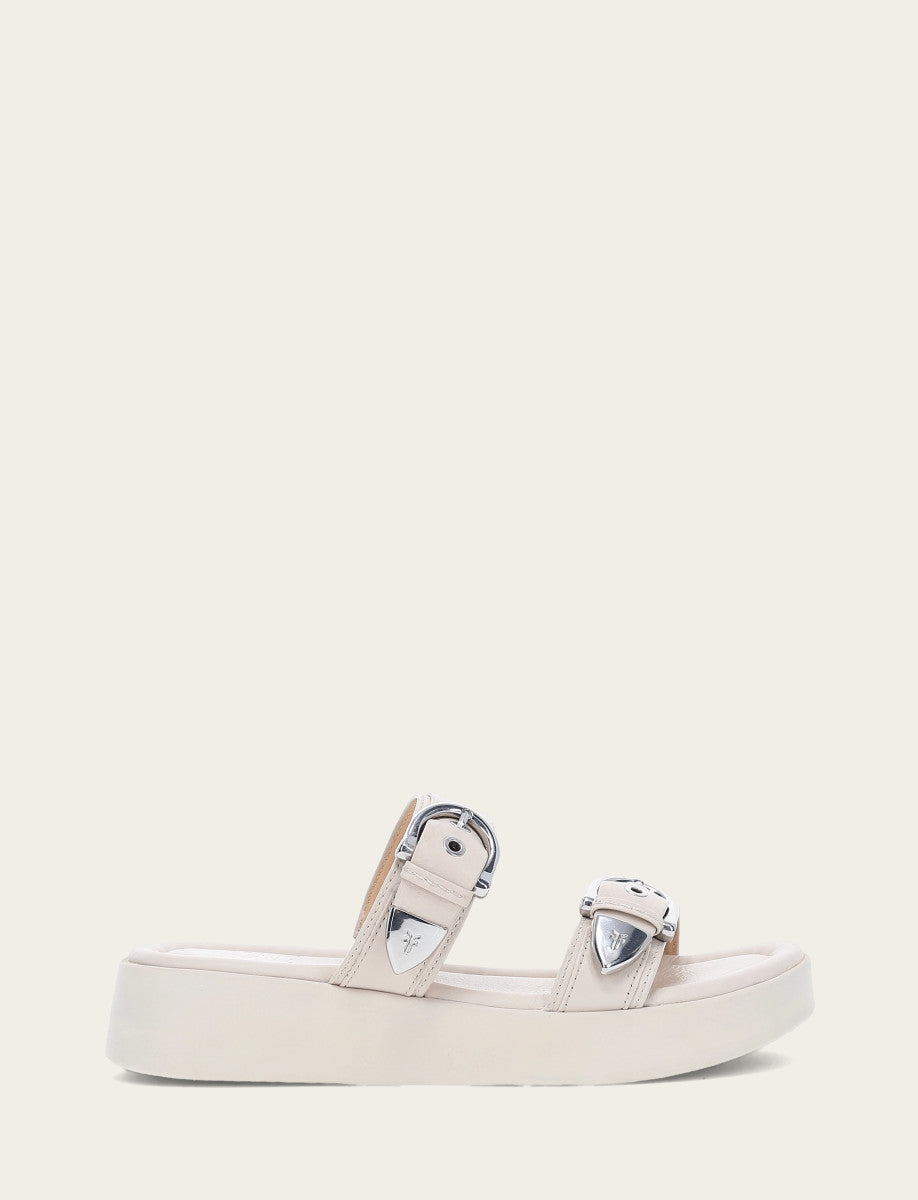Frye Women's Ivory Maya Buckle Sandals Ivory