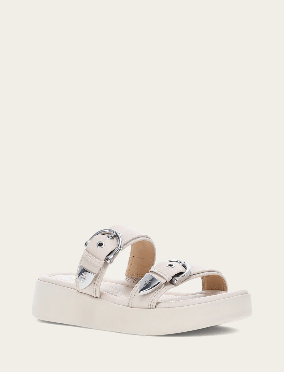 Frye Women's Ivory Maya Buckle Sandals Ivory