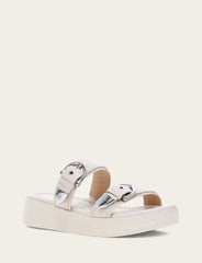 Frye Women's Ivory Maya Buckle Sandals Ivory