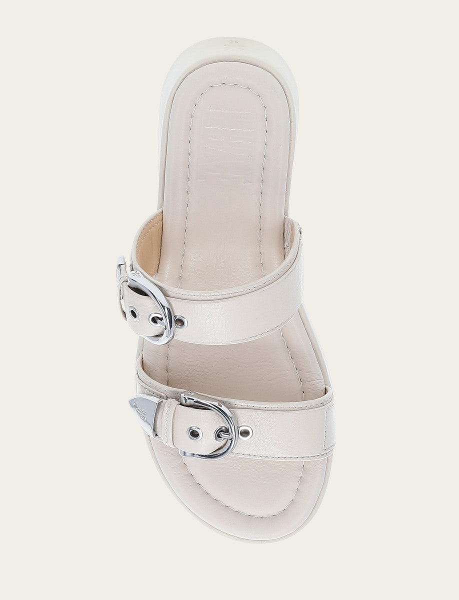 Frye Women's Ivory Maya Buckle Sandals Ivory