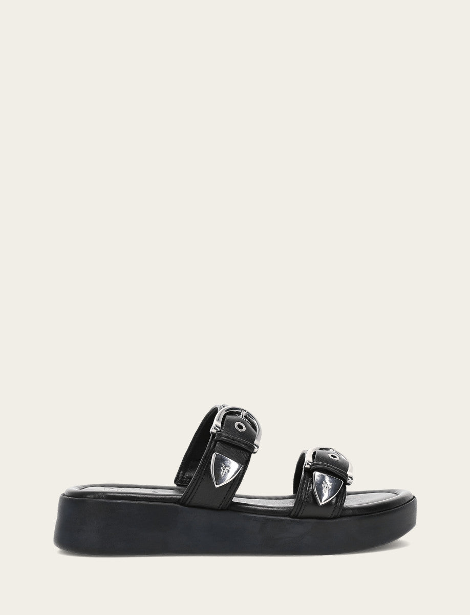 Frye Women's Black Maya Buckle Sandals Black