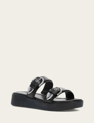 Frye Women's Black Maya Buckle Sandals Black