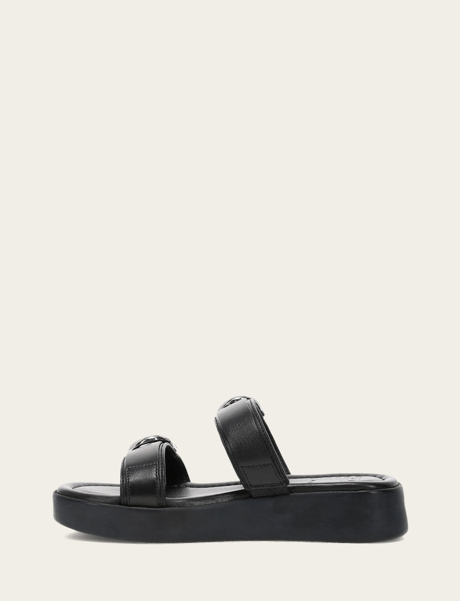 Frye Women's Black Maya Buckle Sandals Black
