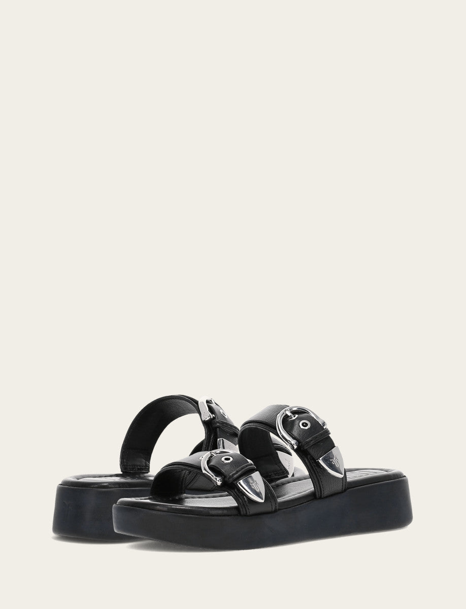 Frye Women's Black Maya Buckle Sandals Black