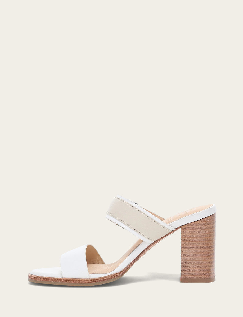Frye Women's White Ivory Stella Buckle Slide Sandals White/ivory